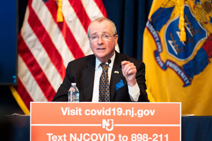 Governor Phil Murphy At The Coronavirus Press Briefing in Trenton, US